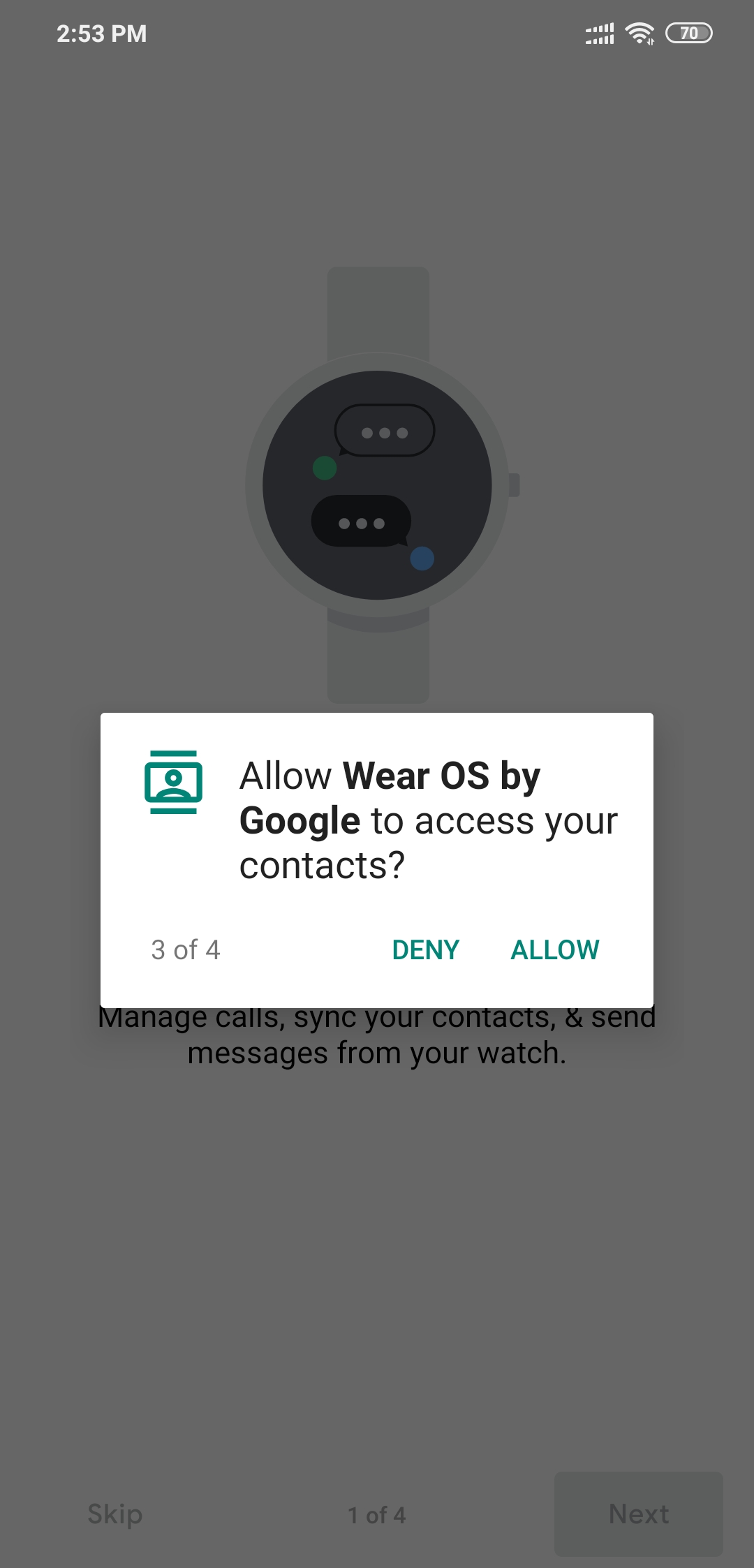 دادن دسترسی‌های موردنیاز برنامه با Allow
