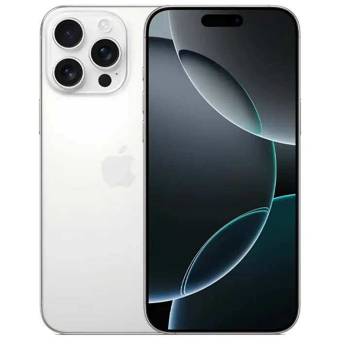 گوشی اپل آیفون ۱۶ پرو مکس با رنگ سفید تیتانیوم