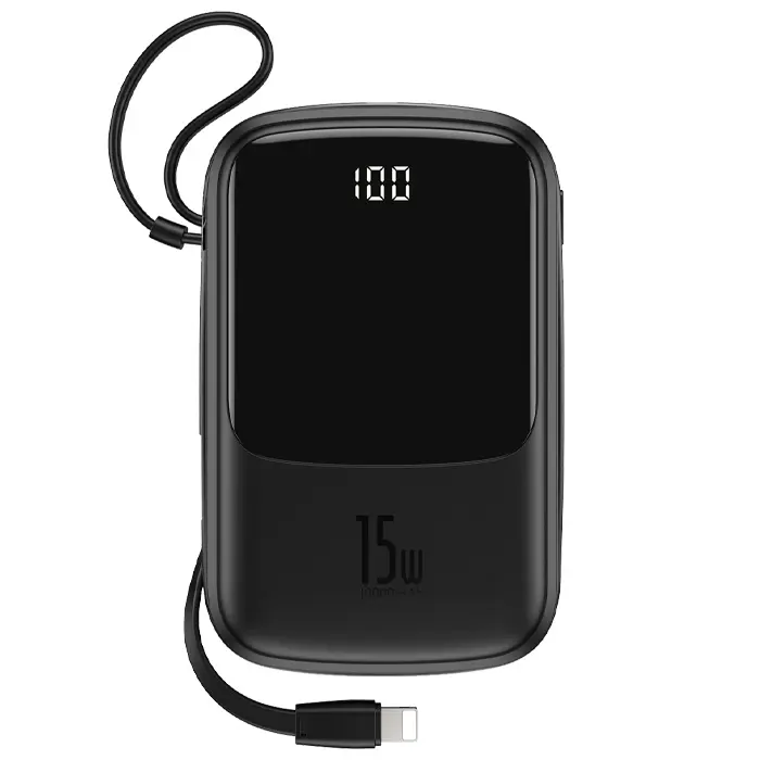 پاوربانک Baseus PPQD-B01 Qpow ظرفیت ۲۰۰۰۰ با کابل USB-C متصل